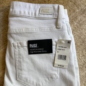 PAIGE Crisp White Hoxton Ankle Jeans